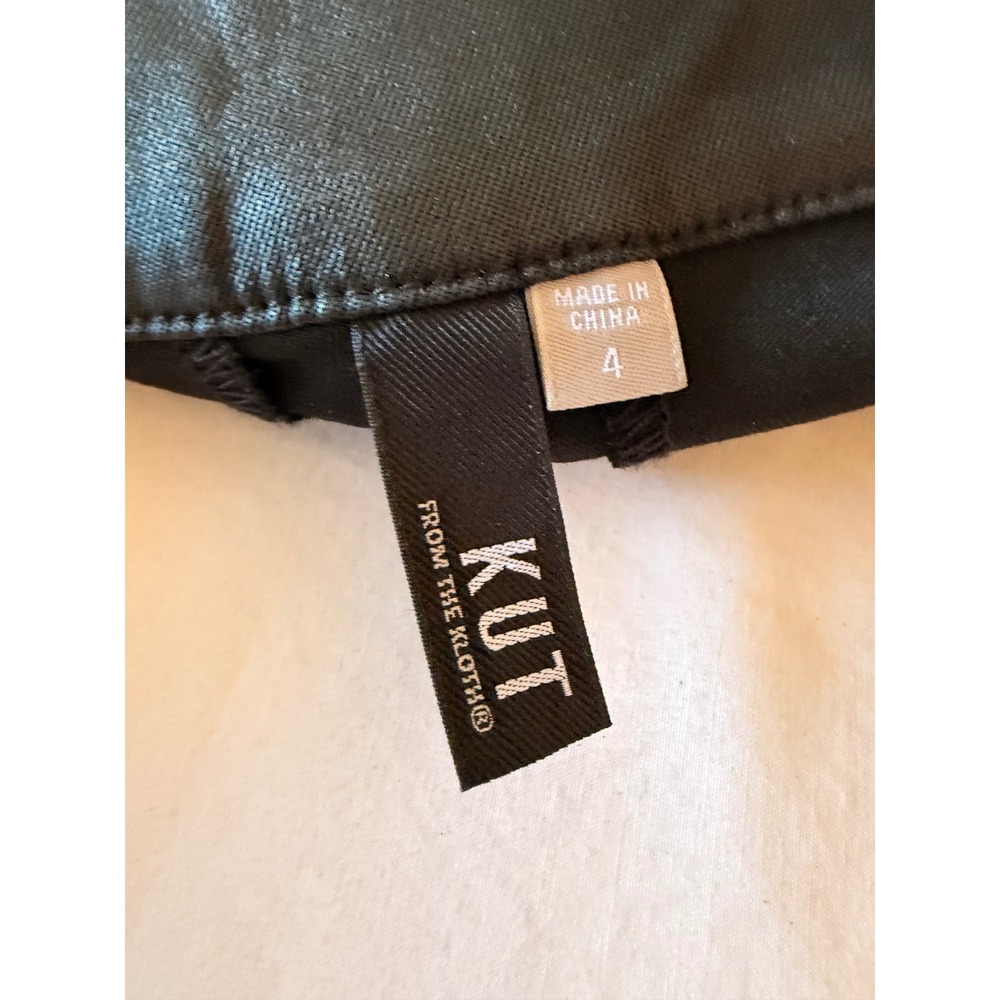 Kut from the Kloth Black Vegan Leather Pleated Tapered Pants KB41901 Mens‎ 4 - Picture 5 of 7